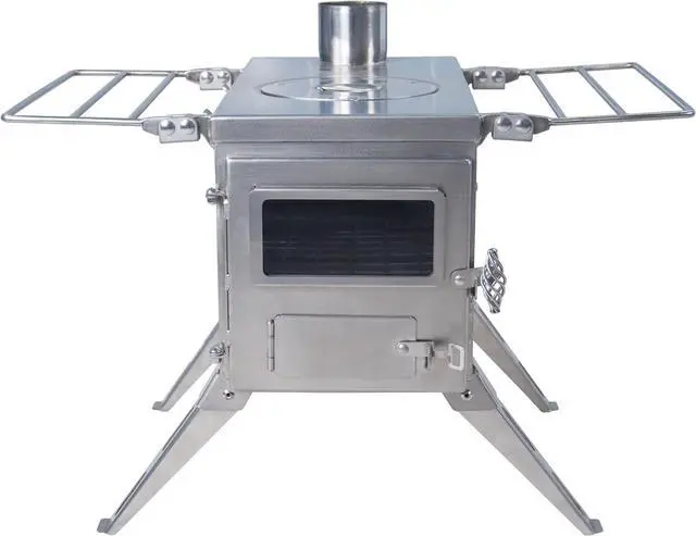 Alt view image 3 of 7 - Winnerwell Nomad Medium Tent Stove | Tiny Portable Wood Burning Stove for Tents, Shelters, and Camping | 800 Cubic Inch Firebox | Precision Stainless Steel Construction | Includes Chimney Pipe