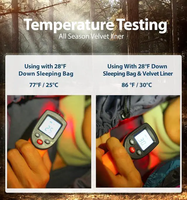 Alt view image 7 of 7 - Velvet Velour Sleeping Bag Liner Add Up to 14°F/ 8°C, Anti Static Mummy Sleeping Sack Backpacking, Camping, Traveling, Hotel, Hostal, Lightweight Sleep Sack with Drawstring Hood E625