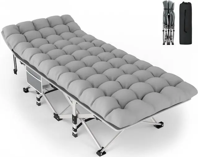 Main image of ZENPETIO 28In Folding Camping Cot for Adult, Portable Sleeping Cot with Mattress, Outdoor Heavy Duty Cot Bed for Camp with Carry Bag for Home, Office, Camp, Travel, Vacation(Max Loading 500lbs)
