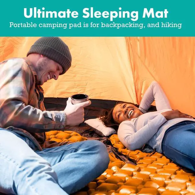 Alt view image 2 of 7 - Ultralight Sleeping Mat - Inflatable & Compact Camping Air Mattress for Backpacking, Hiking