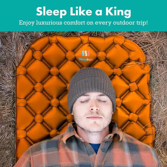 Alt view image 4 of 7 - Ultralight Sleeping Mat - Inflatable & Compact Camping Air Mattress for Backpacking, Hiking