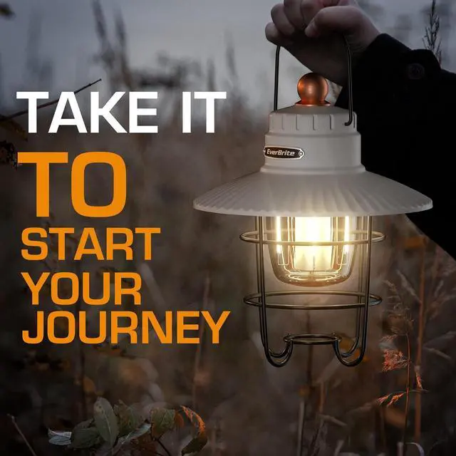 Alt view image 7 of 7 - EverBrite LED Camping Lantern Pack of 2, USB C Rechargeable Lantern with 3 Light Modes, Vintage Outdoor Lanterns with Power Bank Function for Power Outages, Hurricane, Emergency, Fishing