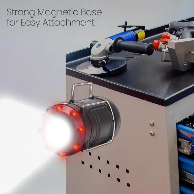 Alt view image 4 of 7 - Lichamp 4 Pack Lantern Camping Essentials Lights, Battery Powered Collapsible Lanterns Flashlights with Red Strobe/SOS, Magnetic Base, for Power Outages, Hurricane, Tent Lights for Emergency