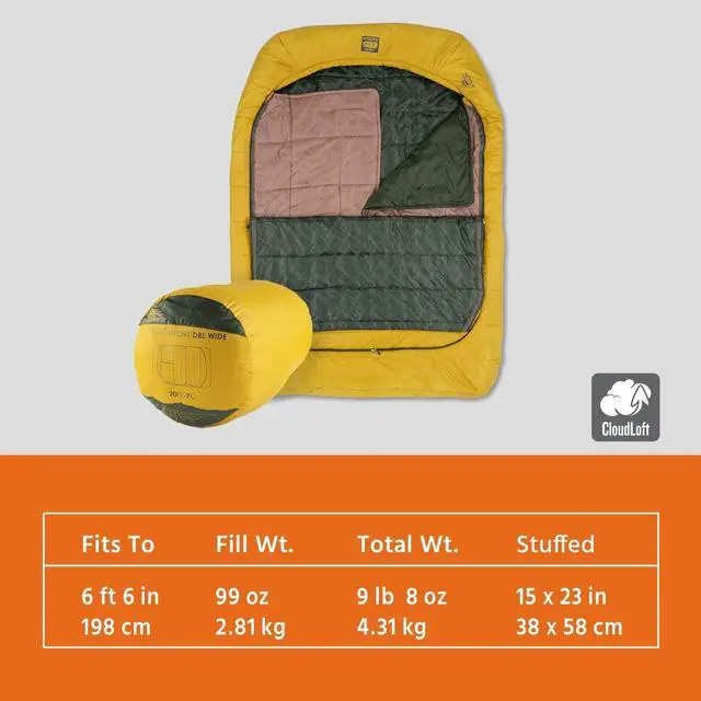 Alt view image 3 of 7 - Kelty Tru.Comfort Doublewide 20 Degree Sleeping Bag  Two Person Synthetic Camping Sleeping Bag for Couples & Family Camping