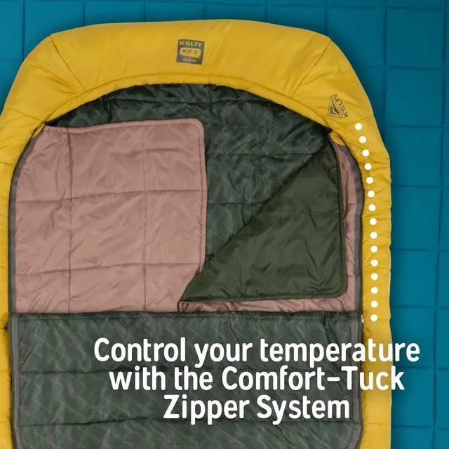 Alt view image 5 of 7 - Kelty Tru.Comfort Doublewide 20 Degree Sleeping Bag  Two Person Synthetic Camping Sleeping Bag for Couples & Family Camping