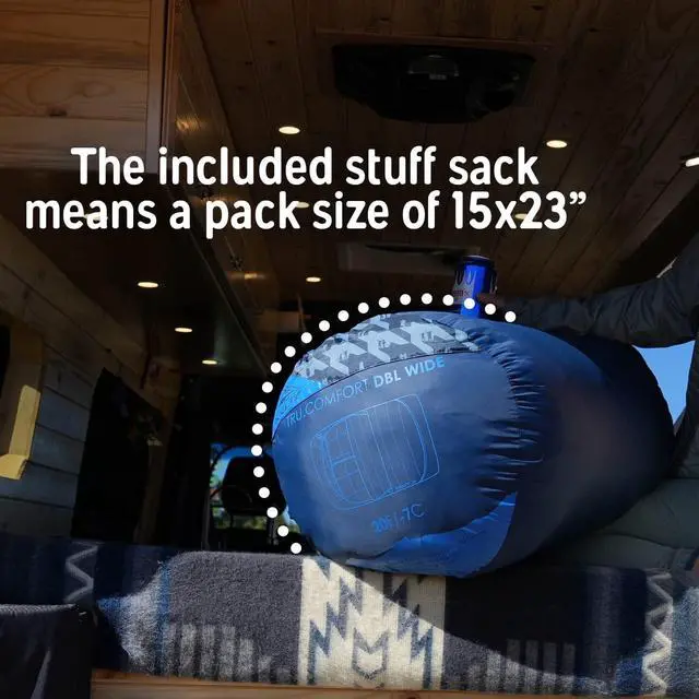 Alt view image 6 of 7 - Kelty Tru.Comfort Doublewide 20 Degree Sleeping Bag  Two Person Synthetic Camping Sleeping Bag for Couples & Family Camping