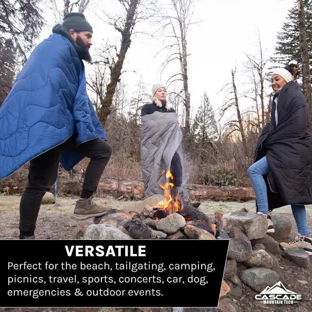 Alt view image 3 of 7 - Cascade Mountain Tech Camping Blanket - Lightweight Outdoor Blanket for Camping, Picnics, Concerts, and Travel - 72" x 48"