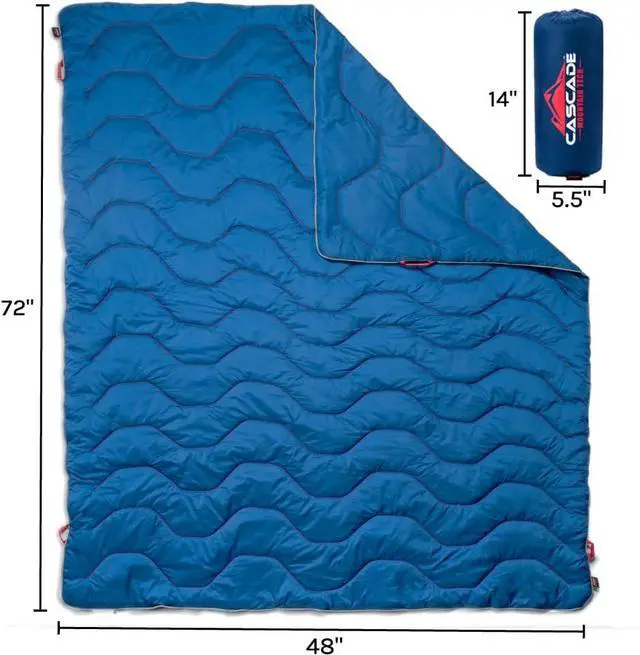 Alt view image 5 of 7 - Cascade Mountain Tech Camping Blanket - Lightweight Outdoor Blanket for Camping, Picnics, Concerts, and Travel - 72" x 48"