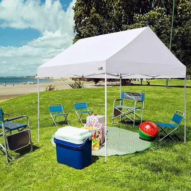 Alt view image 7 of 7 - Eurmax USA Patented 10x10 Pop Up Canopy Tent Party Tent Commercial Instant Canopies Shelter with Heavy Duty Roller Bag,Bonus 4 Sand Bags (Snow White)
