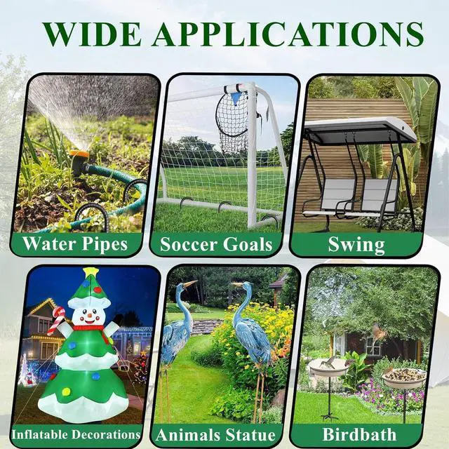 Alt view image 7 of 7 - 12 Inch Rebar Stakes 50 Pack J Hook Ground Stakes Heavy Duty Chain Link Fence Stakes Galvanized Anchors Metal Tent Stakes for Wire Fencing Concrete Forming Trampolines Camping Canopies Shed Swing