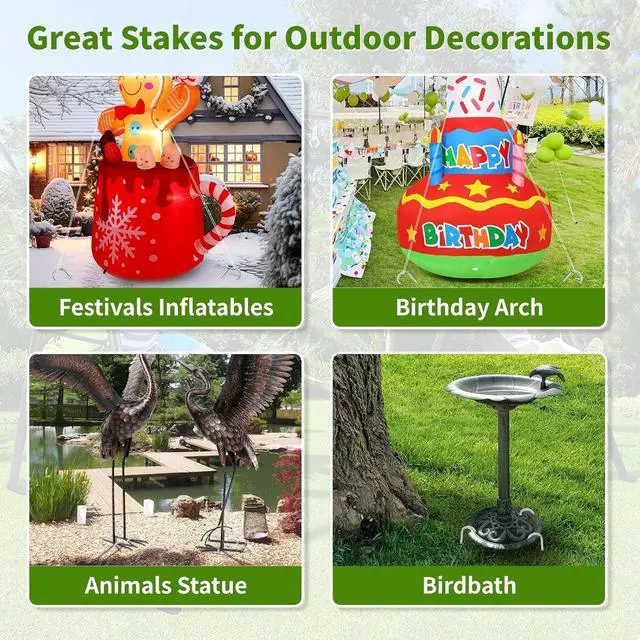 Alt view image 6 of 7 - 12 Inch Ground Stakes Heavy Duty J Hook 30-Pack Metal Spikes Galvanized Ground Hooks Anchors Rebar Ground Stakes for Fence Tent Gazbo Bounce House and Outdoor Decorations Inflatables