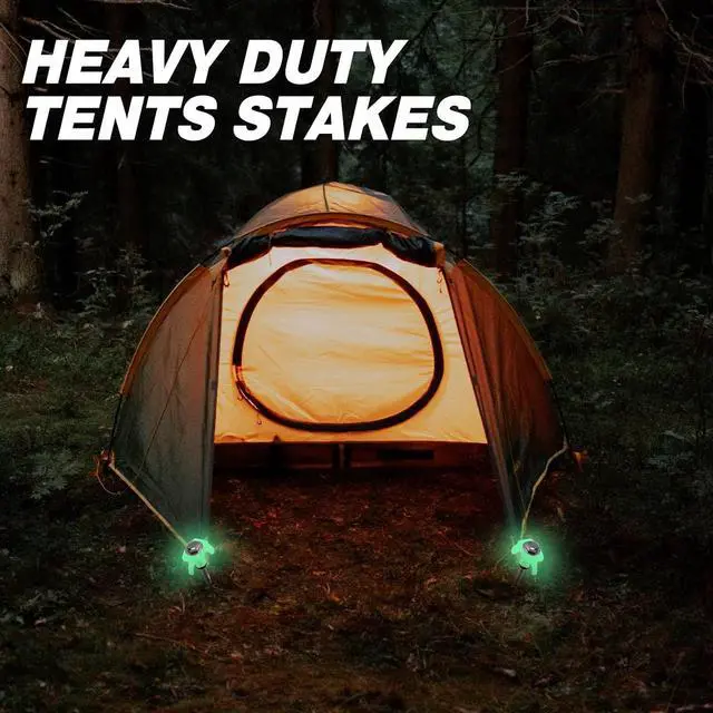 Alt view image 6 of 6 - 40 Pcs 8" Screw in Tent Stakes Heavy Duty Tent Stakes Drillable Ground Anchors Screw Metal Tent Pegs Threaded Tent Spikes with Head Driver for Swing Inflatable Decor (Illuminant White)