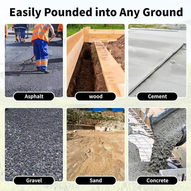 Alt view image 4 of 7 - 16 Inch Rebar Stakes 1/2 Inch Diameter Galvanized Steel Ground Anchors Heavy Duty Anchoring Spikes for Speed Bump, Parking Curb and Tent (10 Pack)