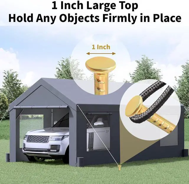 Alt view image 5 of 7 - 16 Inch Rebar Stakes 1/2 Inch Diameter Galvanized Steel Ground Anchors Heavy Duty Anchoring Spikes for Speed Bump, Parking Curb and Tent (10 Pack)