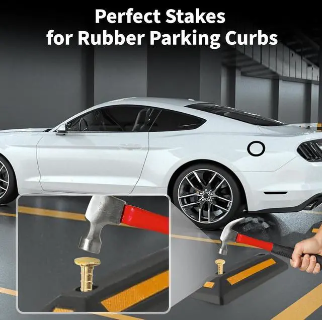 Alt view image 7 of 7 - 16 Inch Rebar Stakes 1/2 Inch Diameter Galvanized Steel Ground Anchors Heavy Duty Anchoring Spikes for Speed Bump, Parking Curb and Tent (10 Pack)