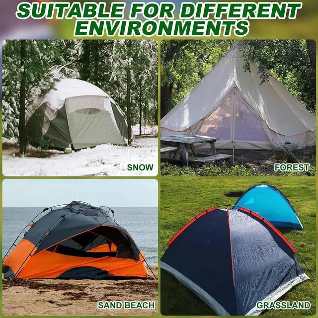 Alt view image 5 of 6 - JaGely 40 Pcs 12 Inch Screw in Tent Stakes Heavy Duty Ground Anchors Metal Threaded Spikes Camping Stake Screw in Tent Pegs with Hex Head Driver for Camping Travel Decor Outdoor (Luminous White)