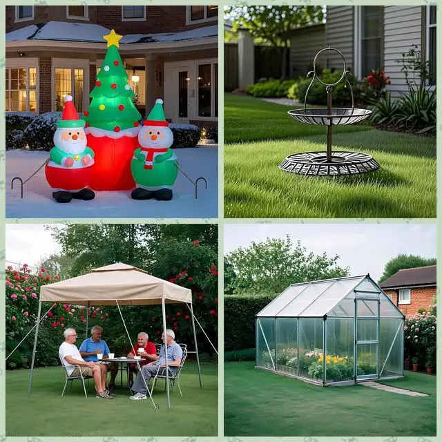 Alt view image 5 of 6 - VVOKGO Rebar Stakes 16 Inches J Hook Heavy Duty Chain Link Fence Stakes, 16 Pcs Metal Long Tent Spikes Ground Anchors for Wire Fencing, Dogs Digging, Camping Tents, Swings, Greenhouse, Black