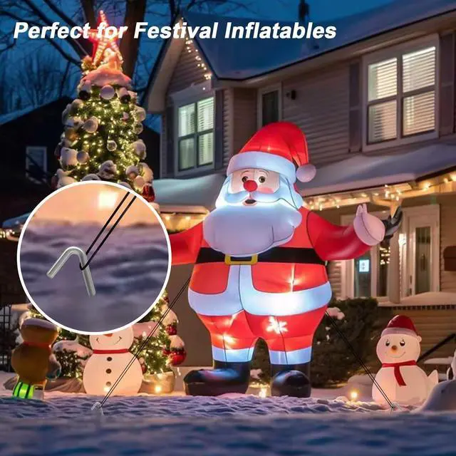 Alt view image 6 of 7 - AAGUT Tent Stakes, Tent Stake Metal Garden Edging Fence Hooks Yard Camping Stake Heavy Duty Galvanized 9 Inch (9 Inch Tent Stakes ONLY, 50)