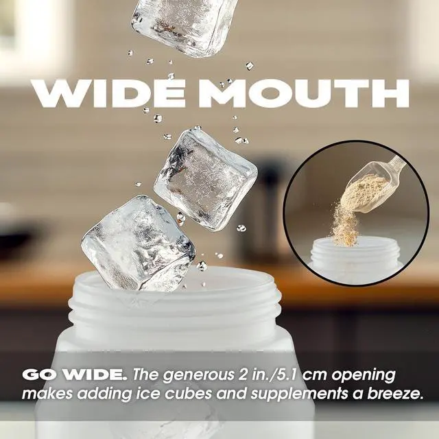 Alt view image 3 of 7 - Cannon Sports 1 Liter Sports Water Bottle, BPA-Free, 34 Oz Capacity, Large Mouth, 2 lids (Straw and Squeeze), Great For Helmet Sports Such As Hockey, Lacrosse, Football, Boxing (2 Pack) (Clear)