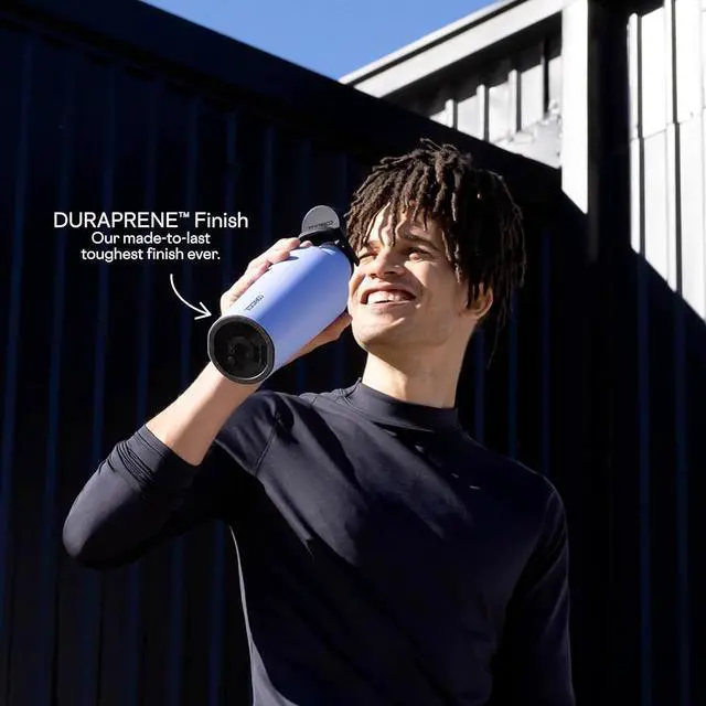 Alt view image 6 of 7 - Corkcicle Sport Canteen - Keeps Drinks Cold 25 Hours - Stainless Steel Water Bottle - Triple-Insulated - Spill-Proof - Summer Drinkware Gift - Keeps Drinks Ice Cold - 32 oz - Capri Blue