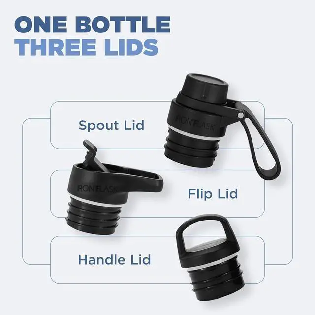 Alt view image 3 of 7 - IRON °FLASK Camping & Hiking Hydration Canteens - 3 Lids (Narrow Spout Lid) Leak Proof Vacuum Insulated Stainless Steel - Hot & Cold Double Walled Sports Water Bottle - Sand, 24 Oz