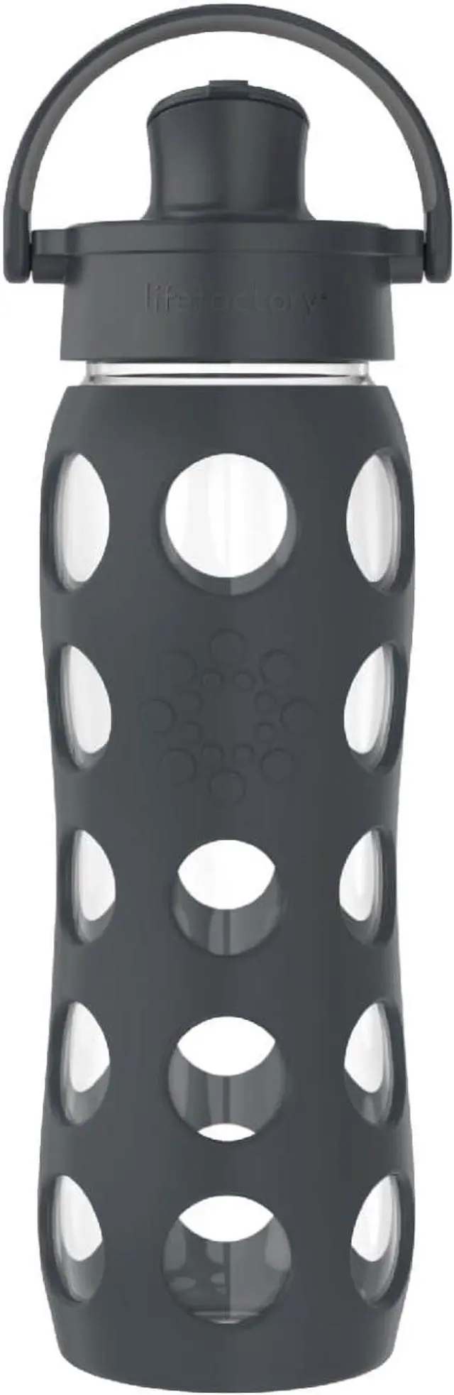 Main image of Lifefactory 22-Ounce Active Flip Cap Glass Water Bottle, 22oz, Carbon