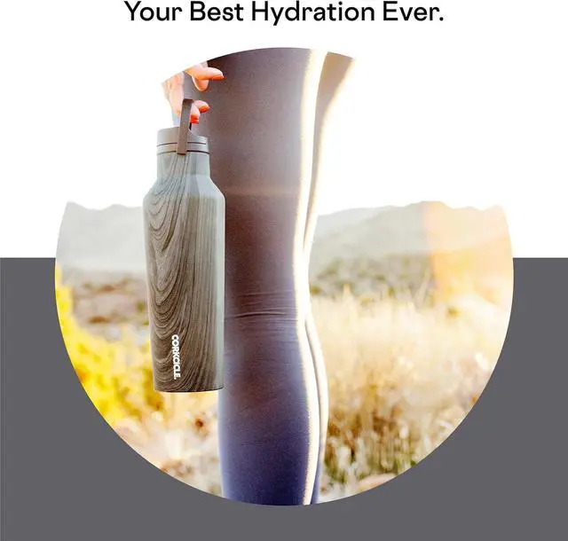 Alt view image 3 of 7 - Corkcicle Sport Canteen Insulated Tumbler, Burnt Wood, 20 oz  Reusable Water Bottle Keeps Beverages Cold for 25 Hours & Hot 12 Hours  Cupholder Friendly Tumbler with Screw-On Cap