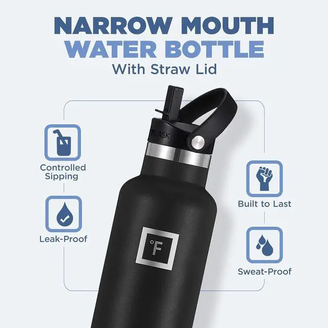 Alt view image 2 of 6 - IRON °FLASK Camping & Hiking Hydration Canteens - 3 Lids (Narrow Straw Lid) Leak Proof Vacuum Insulated Stainless Steel - Hot & Cold Double Walled Sports Water Bottle - Dark Rainbow, 24Oz