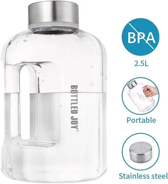 Alt view image 4 of 6 - VENNERLI Half Gallon Water Bottle with Handle BPA Free Sports Water Bottles 74oz Large Plastic Water Jug 2.2L Motivational for Outdoor Hiking Camping Running (Clear)