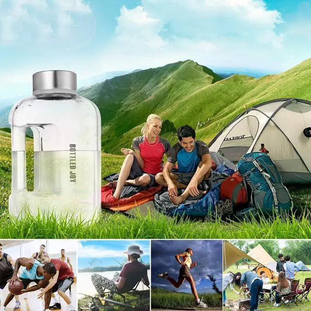 Alt view image 6 of 6 - VENNERLI Half Gallon Water Bottle with Handle BPA Free Sports Water Bottles 74oz Large Plastic Water Jug 2.2L Motivational for Outdoor Hiking Camping Running (Clear)