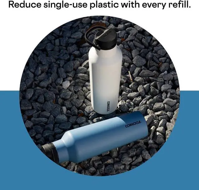Alt view image 5 of 7 - Corkcicle Sport Canteen Insulated Tumbler, River, 20 oz  Reusable Water Bottle Keeps Beverages Cold for 25 Hours & Hot 12 Hours  Cupholder Friendly Tumbler with Screw-On Cap