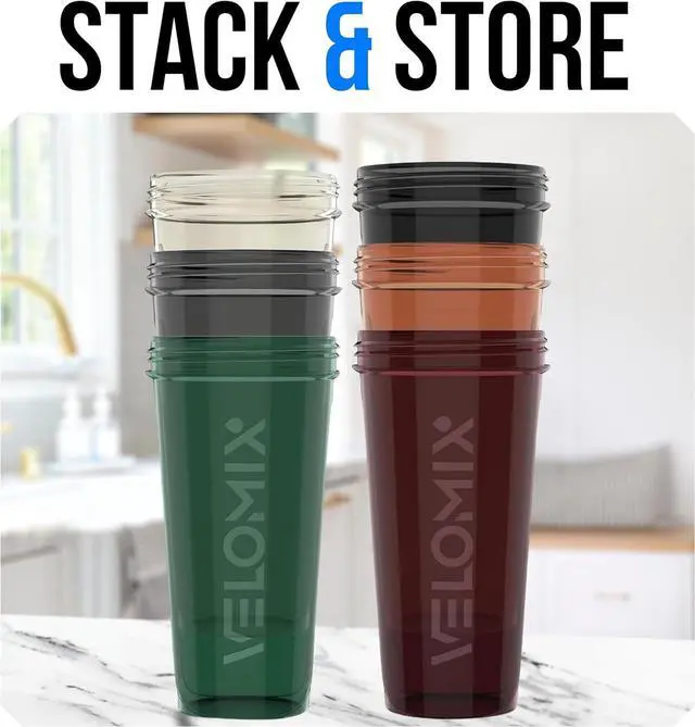 Alt view image 6 of 6 - -6 PACK- 28 oz Protein Shaker Bottle for Protein Mixes - 6x Wire Whisk | Leak Proof Shaker Cups for Protein Shakes | Protein Shaker Bottle Pack | Protein Shake Cup (Earth Tones Collection)