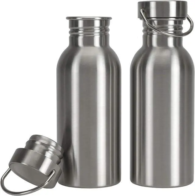 Main image of Yopay 2 Pack Sports Water Bottle, 12OZ Single Walled 18/8 Stainless Steel Water Bottle for Cyclists, Runners, Hikers, Beach Goers, Picnics, Camping, Leak Resistant, Uninsulate