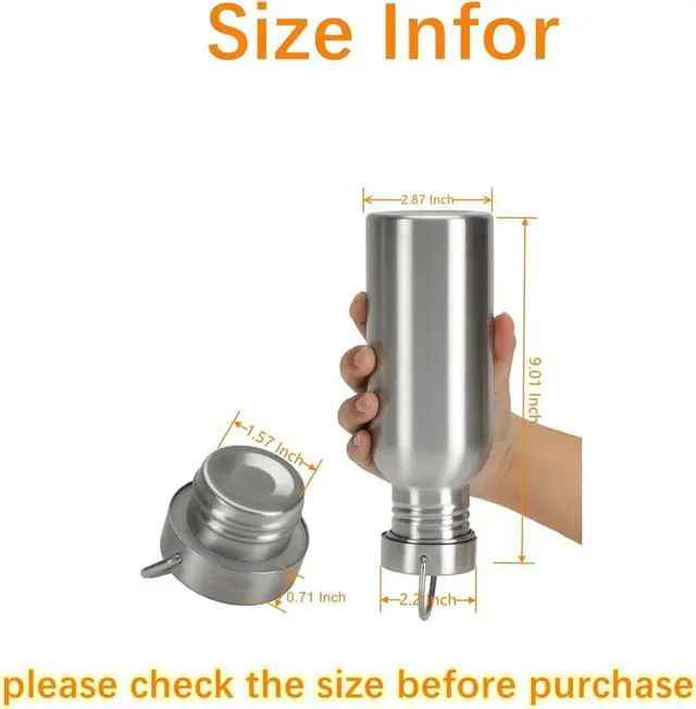 Alt view image 2 of 7 - Yopay 2 Pack Sports Water Bottle, 12OZ Single Walled 18/8 Stainless Steel Water Bottle for Cyclists, Runners, Hikers, Beach Goers, Picnics, Camping, Leak Resistant, Uninsulate