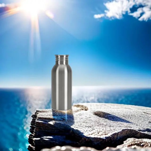 Alt view image 6 of 7 - Yopay 2 Pack Sports Water Bottle, 12OZ Single Walled 18/8 Stainless Steel Water Bottle for Cyclists, Runners, Hikers, Beach Goers, Picnics, Camping, Leak Resistant, Uninsulate