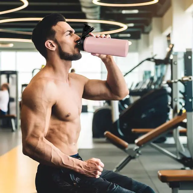 Alt view image 6 of 6 - VEGOND 32 oz Insulated Water Bottle Bulk Stainless Steel Metal Water Bottles with Leak Proof Straw Lid & Spout Lid, Wide Mouth Double Walled Vacuum Travel Sports Bottle, 4 Pack