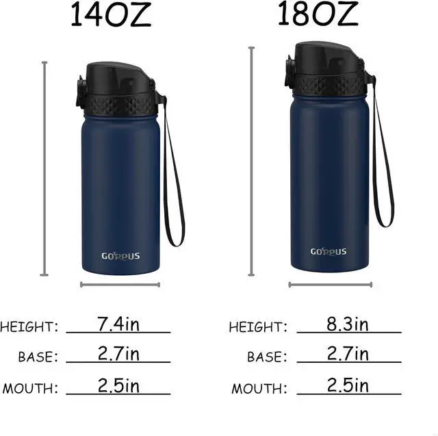 Alt view image 5 of 7 - GOPPUS Kids Water Bottle (Straw Lid) - 14 Oz Stainless Steel Travel Bottle, Double Wall Vacuum Leak Proof Kids Cup for School Boys Girls,Under the Sea