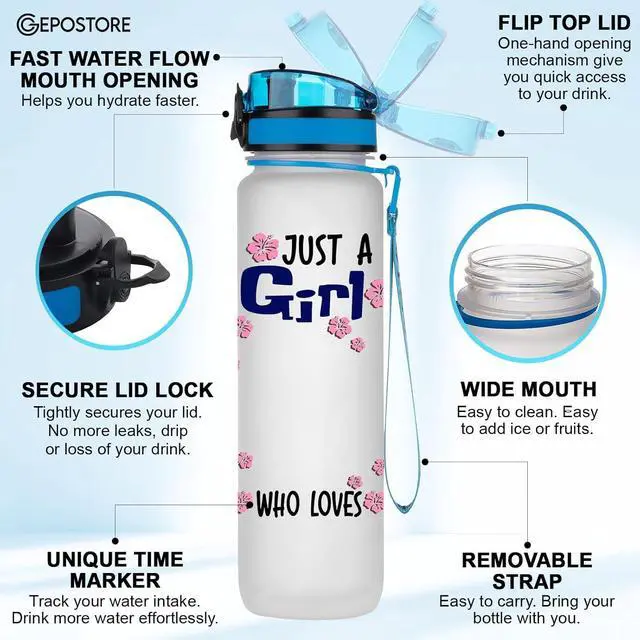 Alt view image 6 of 7 - 32 Oz Water Track Bottle, Water Bottle With Time Marker, Gifts For Friends