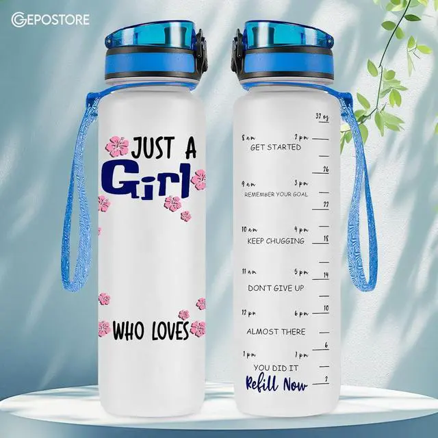 Alt view image 3 of 7 - 32 Oz Water Track Bottle, Water Bottle With Time Marker, Gifts For Friends