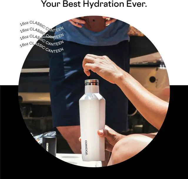 Alt view image 4 of 6 - Corkcicle Classic Canteen Insulated Tumbler, Matte Black, 16 oz  Reusable Water Bottle Keeps Beverages Cold for 25 Hours & Hot 12 Hours  Cupholder Friendly Tumbler with Screw-On Cap