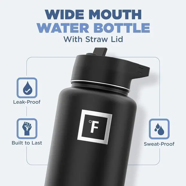 Alt view image 2 of 7 - IRON °FLASK Camping & Hiking Hydration Flask with 3 Lids - Stainless Steel, Double Walled & Vacuum Insulated Water Bottle - Leak Proof & BPA Free 32 Oz