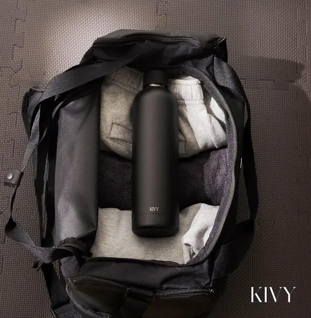 Alt view image 7 of 7 - KIVY Insulated Water Bottle (Dark Blue, 33.8 Ounces)