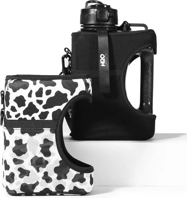 Main image of H2O Capsule Half Gallon Cube Square Water Bottle value pack - 2.2L Water Bottle with Strap, 2 Storage Sleeves, Straw Lid  BPA Free Reusable Sports Water Jug with Handle, (68 Ounce)