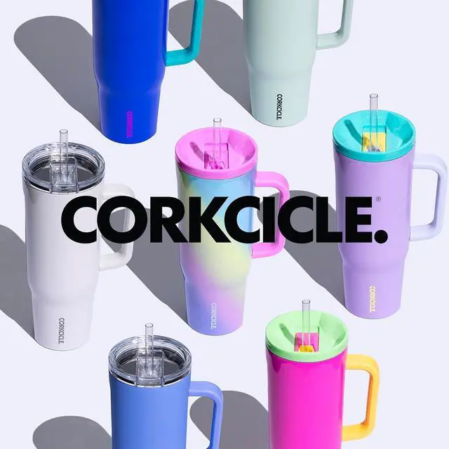 Alt view image 6 of 6 - Corkcicle x Rifle Paper Co. Cruiser Insulated Tumbler with Handle & Straw - Keeps Drinks Cold 20 Hours - BPA-Free - Gift for Mom - Great for Mother's Day or Christmas - 40 oz - Garden Party Cream