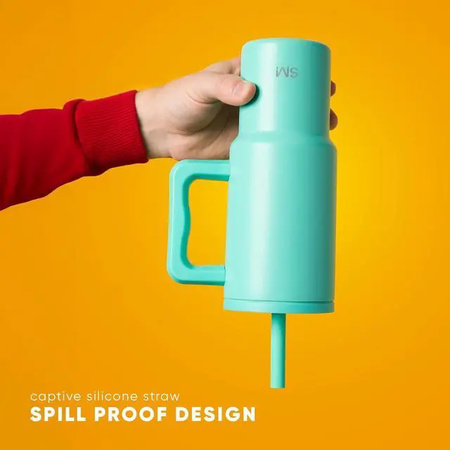 Alt view image 3 of 7 - Simple Modern Dude Perfect Kids 24 oz Tumbler with Handle and Silicone Straw Lid | Spill Proof and Leak Resistant | Reusable Stainless Steel Bottle | Gift for Kids | Trek Collection | Neon Sports