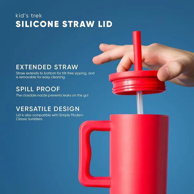 Alt view image 4 of 7 - Simple Modern Dude Perfect Kids 24 oz Tumbler with Handle and Silicone Straw Lid | Spill Proof and Leak Resistant | Reusable Stainless Steel Bottle | Gift for Kids | Trek Collection | Neon Sports