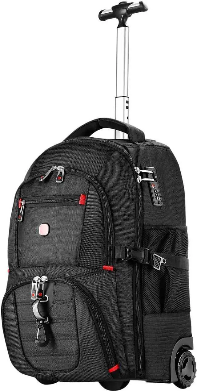 Main image of star cloud 21x14x9 Rolling Backpack with Wheels - Water-Resistant, 17.3" Laptop Compartment, Ideal Carry-On for Overnight Travel, College, Work - Wheeled Business Backpack for Adults