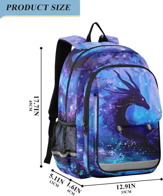 Alt view image 2 of 7 - ALAZA Dragon in Forest Laptop Backpack Purse for Women Men Travel Bag Casual Daypack with Compartment & Multiple Pockets