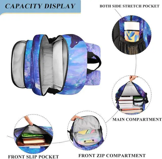 Alt view image 4 of 7 - ALAZA Dragon in Forest Laptop Backpack Purse for Women Men Travel Bag Casual Daypack with Compartment & Multiple Pockets