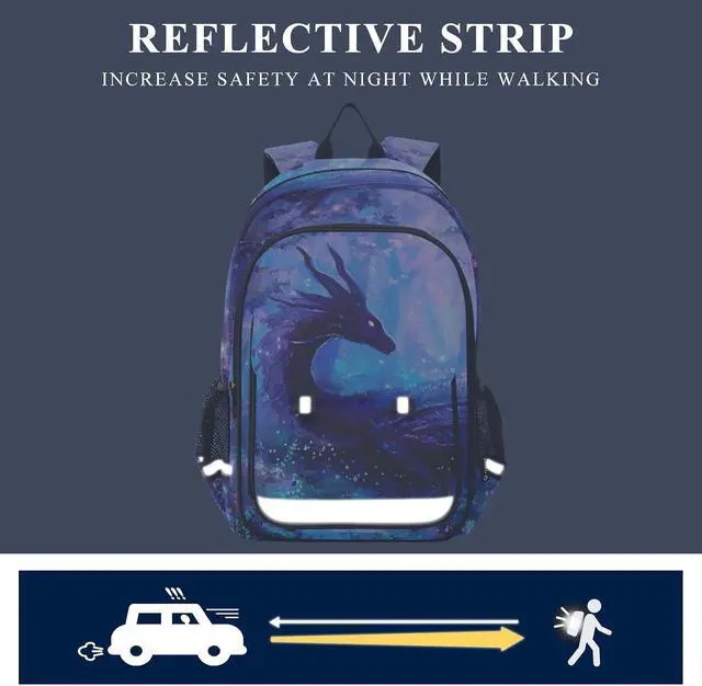 Alt view image 5 of 7 - ALAZA Dragon in Forest Laptop Backpack Purse for Women Men Travel Bag Casual Daypack with Compartment & Multiple Pockets